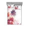 thumbnail image 1 of Abstract Bedding Set with Sheet & Covers, Modern Floral Design with Burts and Leaves Detailed Romantic Image, Printed Bedroom Decor 2 Shams, 4 Sizes, Pink Purple and Orange, by Ambesonne, 1 of 3