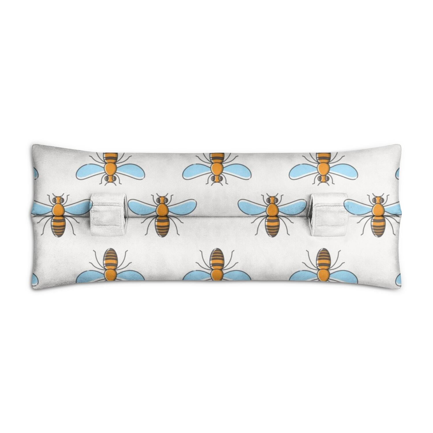 Abstract Bee and Flower Seatbelt Pillow for Post-Surgery Protection - Mastectomy Breast Cancer Heart Surgery Recovery Cushion - Soft Car Travel Pillow with Honeycomb Print