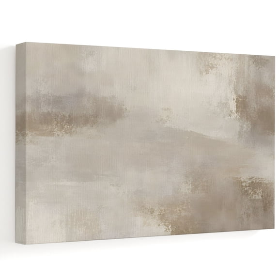 Abstract Beige Brown Canvas Wall Art 20" x 16" Minimalist Paint Stroke Distressed Plaster Frame Picture Prints, Ready to Hang Waterproof Artwork Decor for Living Room, Bedroom, Dining Room Office