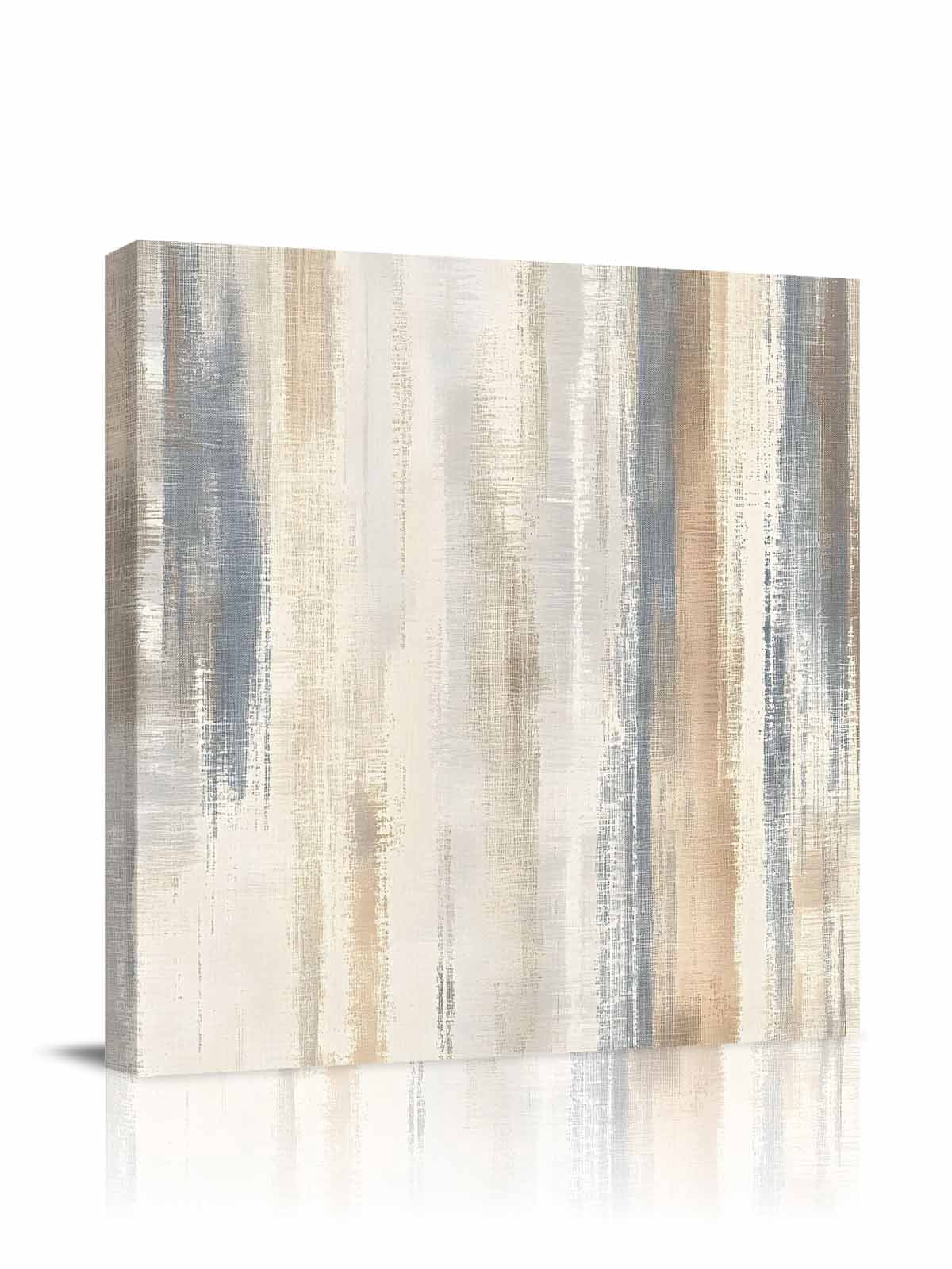 Abstract Beige Canvas Wall Art, Blue Gradient Mottled Texture Modern Art Framed Wall Decor Modern Artwork Prints Painting for Living Room, Bedroom, Kitchen & Cafe Decor 20x20 Inch