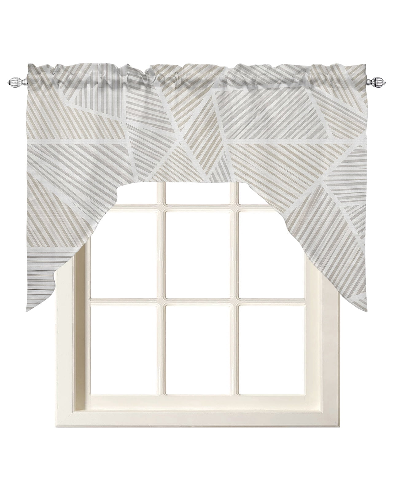 Photo inspiration: Fresh Look at Abstract Beige Cream Swag Valances For Windows Geometric Line Triangle