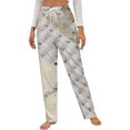 thumbnail image 1 of Abstract Beige Grid Pattern Winter Female Pants Flannel High Waist Women Pants Lady Warm Straight Leg Plush Trousers, 1 of 7