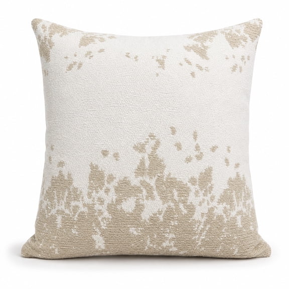 Abstract Beige White Throw Pillow Cover, 1-Side Print Decorative Cushion Cover, Square Sofa Pillowcase, 18x18 20x20 24x24