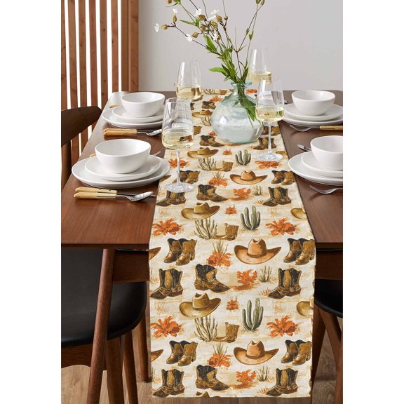 Abstract Bending Striped Table Runner 13x90in Non-Slip Cotton Linen Table Runners, Red Gradient Wave Pattern Dresser Scarves TableRunner for Dinner Kitchen Dining Wedding Party