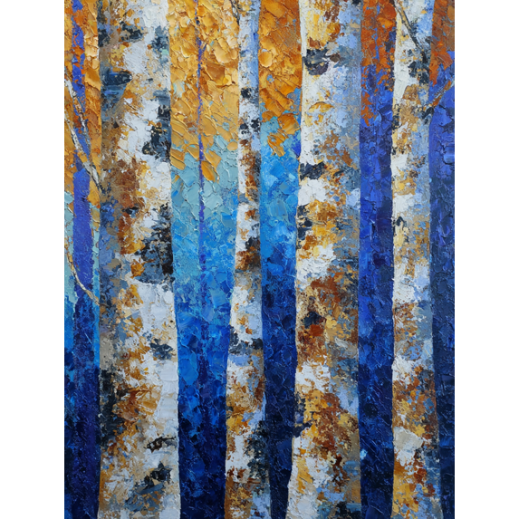 Abstract Birch Tree Texture Canvas Print Wall Art for Living Room Bedroom Office Dining Room Hallway Decor