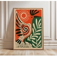 Abstract Bird Folk Art Orange Green Wall Poster Paper Print 1 - Walmart.com