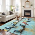 thumbnail image 1 of Abstract Birds Area Rugs 5x7 ft Singing Birds Birds Standing on Wire Washable Rug Non Slip Indoor Carpet Absorbent Floor Mat for Living Room Bedroom Dining Room, 1 of 9
