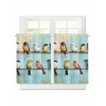 thumbnail image 1 of Abstract Birds Short Blackout Curtains 45 Inch Long Singing Birds Birds Standing on Wire Rod Pocket Kitchen Curtains, 2 Panels Thermal Insulated Room Darkening Drapes for Bedroom, 30"W x 45"L, 1 of 5