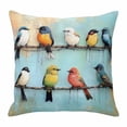 thumbnail image 1 of Abstract Birds Throw Pillow Cover Singing Birds Cotton Linen Cushion Cover Throw Pillow Case with Invisible Zipper for Couch Sofa Bed Chair Car 24x24 Inch, 1 of 14