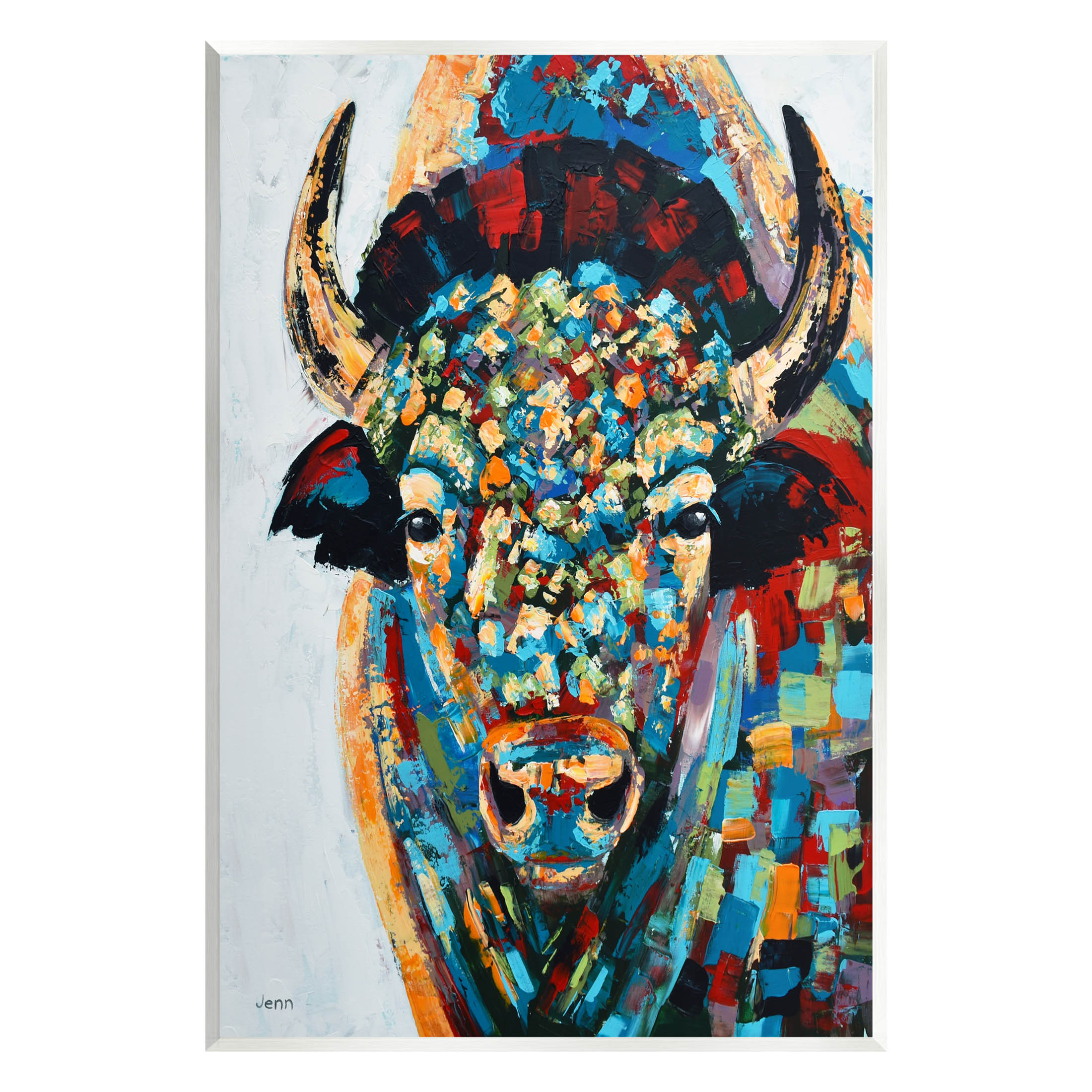 Abstract Bison Kaleidoscopic Strokes Animals & Insects Painting ...