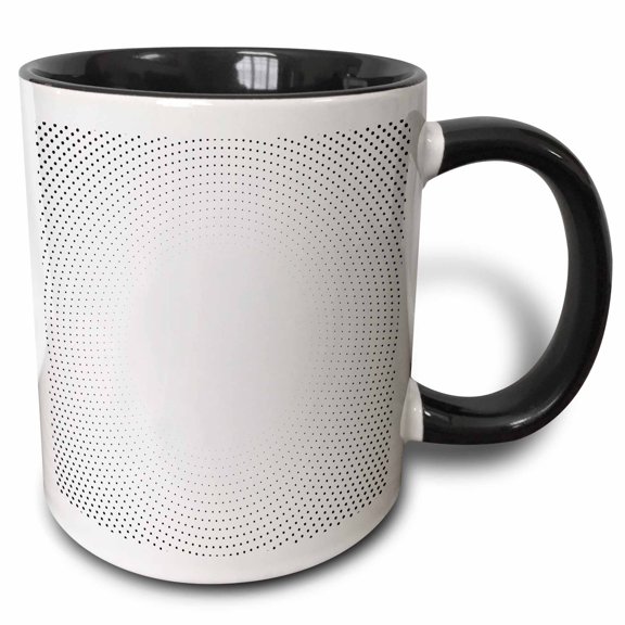 3drose, Abstract Black and White Dot Pattern Background, 15oz Two-tone Black Mug
