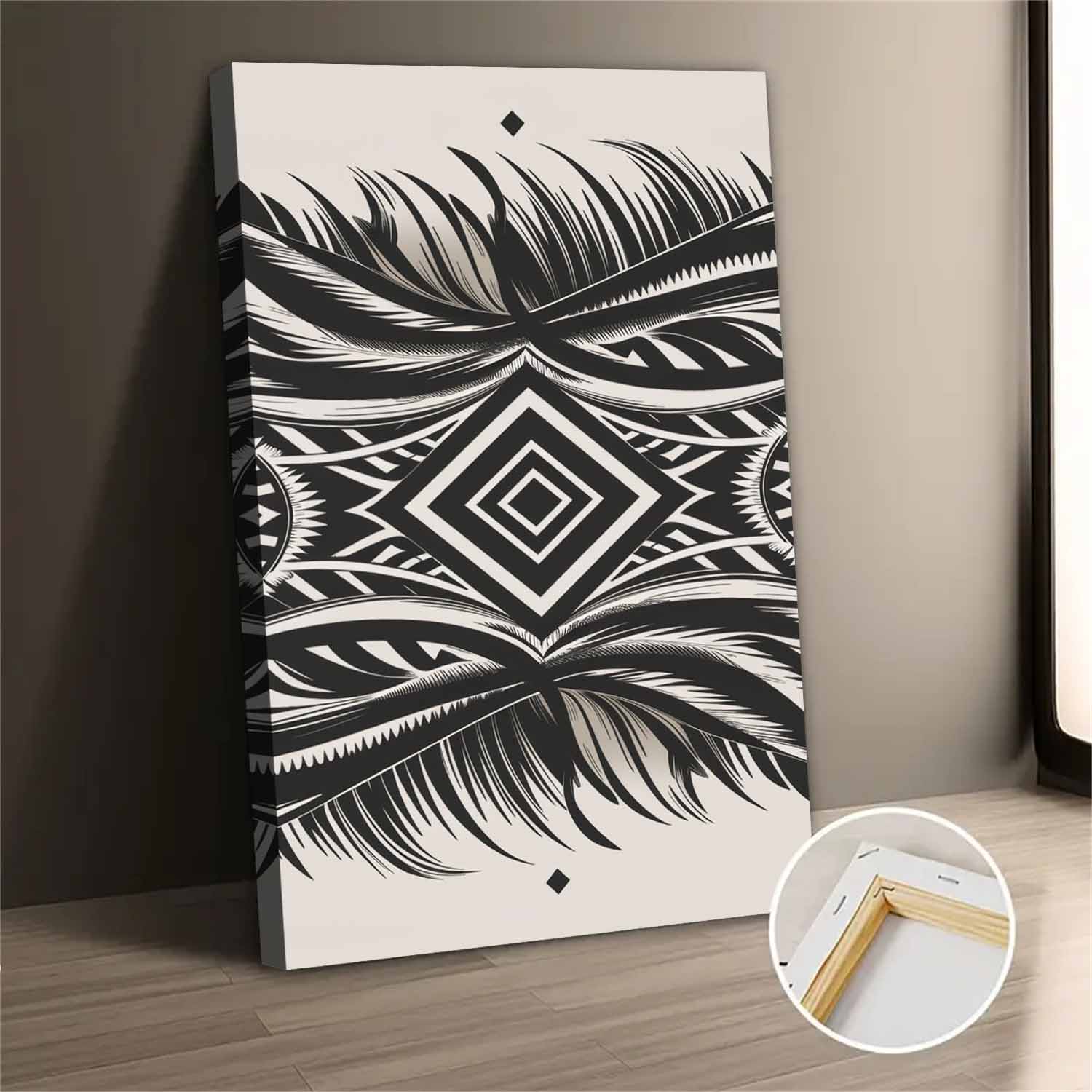 Abstract Black And White Geometric Canvas Wall Art - Walmart.com