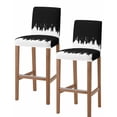 thumbnail image 1 of Abstract Black Bar Stool Covers Set of 2, Modern Minimalist Graffiti Artwork Stretch Washable Bar Chair Covers with Backs, Removable Pub Counter Height Chair Cover for Kitchen Dining Room Cafe, 1 of 7