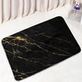 thumbnail image 1 of Abstract Black Bath Mat Set Gold Lines Textured Modern Art Geometric Carpet Bathroom Decor Non-slip Floor Rugs Toilet Lid Cover, 1 of 5