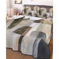 thumbnail image 1 of Abstract Black Brown Full Size Down Alternative Comforter, Lightweight Comforter Quilt Bedding Set with Pillow Shams Vintage Geometric Art All Seasons Bed Comforter Duvet Insert 78"x90", 1 of 7