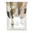 thumbnail image 1 of Abstract Black Brown Tie Up Curtains for Window, Thermal Insulated Balloon Shade Adjustable Rod Pocket Curtains Valance Panels for Kitchen Bathroom Cafe 42 x 45 Vintage Geometric Art, 1 of 6