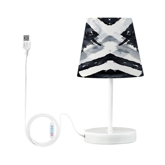 Abstract Black Chevron Desk Lamp LED Table Nightstand Lamps with 3 Color Temperatures for Home Bedroom Living Room Decor 8x12