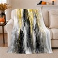 thumbnail image 1 of Abstract Black Gold Marble autumn celebration, Festive autumn celebration Scene, Warm Flannel Blanket for Living Room and Reading Nook, Art Lovers autumn celebration Gift, Festive Home Decor, 1 of 9