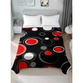 thumbnail image 1 of Abstract Black King Size Flat Sheet, Wrinkleproof & Fadeproof Cooling Flat Bed Sheet Only, Modern Geometric Red Grey White Circle Breathable Soft Bedding Top Sheets 105 x 98 Inches, 1 of 8
