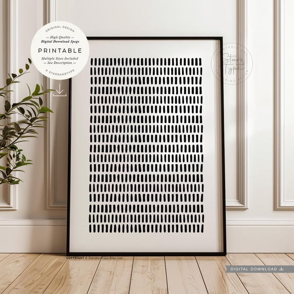 Abstract Black Lines Print Wall Art Boho Modern Minimalist Decor Print ...
