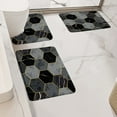 thumbnail image 1 of Abstract Black Marble Bath Mat Set Gold Textured Pattern Modern Luxury Home Carpet Bathroom Decor Non-Slip Rugs U-shaped Mats, 1 of 5