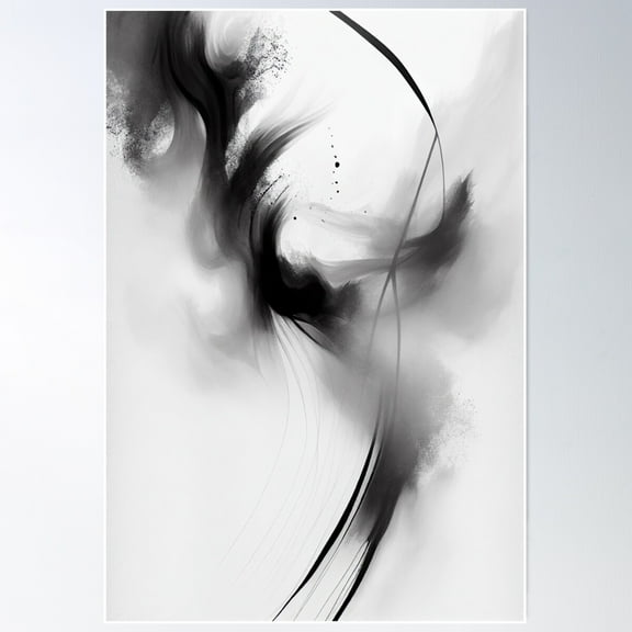 Abstract Black Poster Wall Art, Modern Wall Decor For Living Room Bedroom, 8x12 UNFRAMED