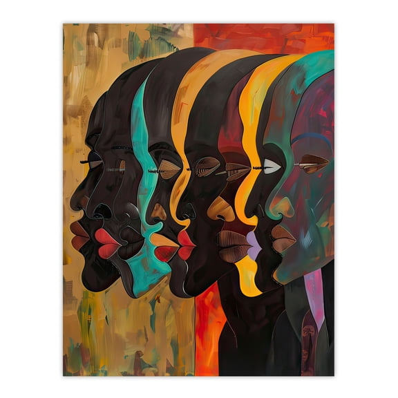 Abstract Black Profile Portrait Painting Trippy Living Room Large Wall Art Poster Print Thick Paper 18X24 Inch