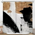 thumbnail image 1 of Abstract Black White Gold Shower Curtain for Bathroom Decor 72Wx72H Modern Minimalist Aesthetic Oil Painting Simple Neutral Art Printed Fabric Polyester Waterproof 12 Pack Plastic Hooks, 1 of 6
