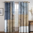 thumbnail image 1 of Abstract Black And White Gray Grommet Thermal Insulated Window Curtain, Retro Industrial Style Bedroom Blackout Curtains Soft Window Curtain For Nursery Elegant Home, 1 of 6