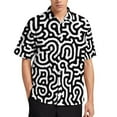 thumbnail image 1 of Abstract Black White Pattern Design Men's Shirt Short Sleeves Printed Button Down Summer Shirts, 1 of 6