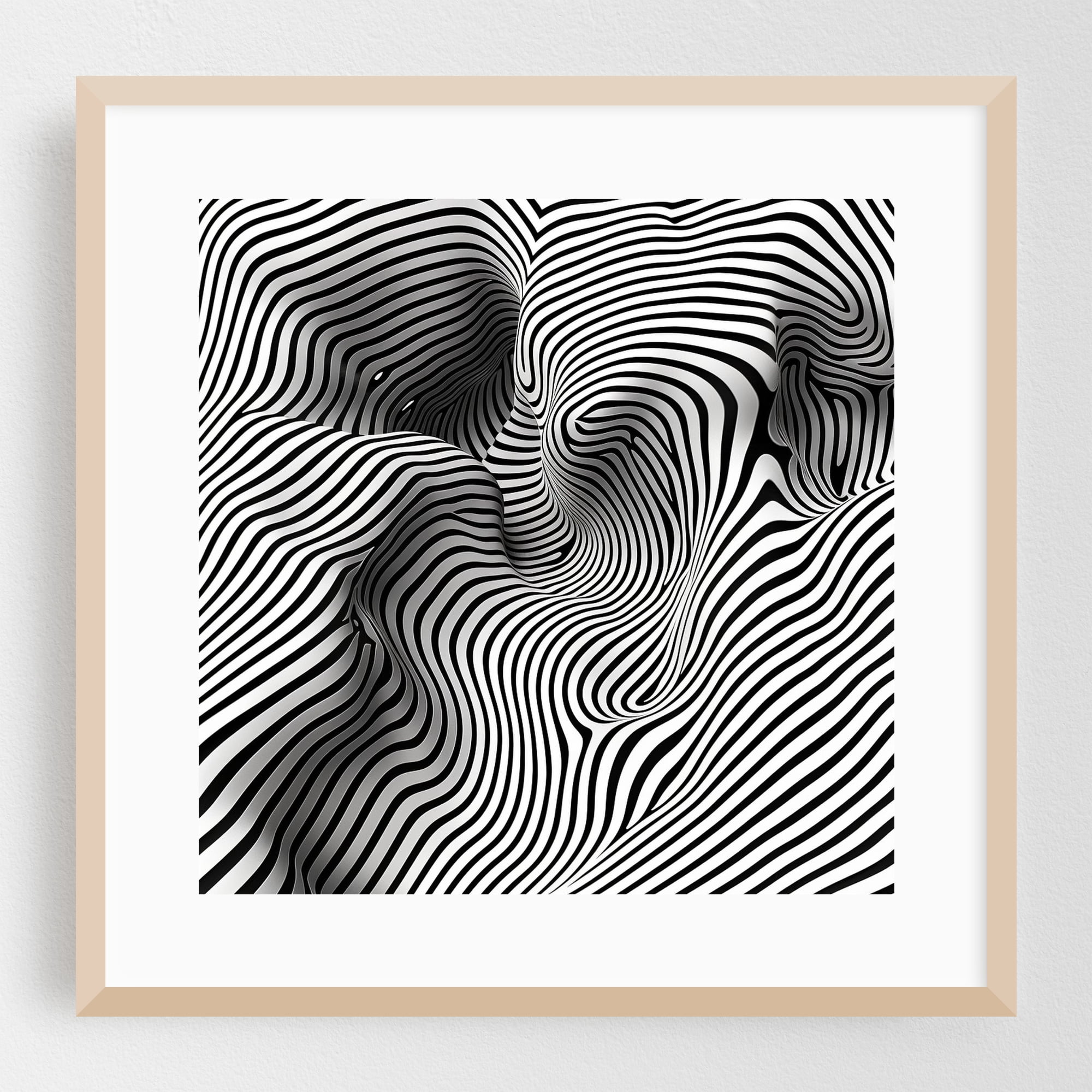 Abstract Black and White Wavy Stripes Flowing Surface Texture - Digital ...