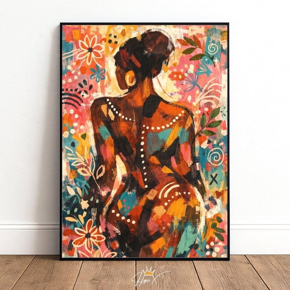 Abstract Black Woman Modern Afrocentric Wall Art Print, Unframed Paper Poster 24x36in