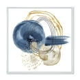 thumbnail image 1 of Abstract Black and Dark Blue Gold Underwater Life 36 in x 36 in Framed Painting Canvas Art Print, by Designart, 1 of 5