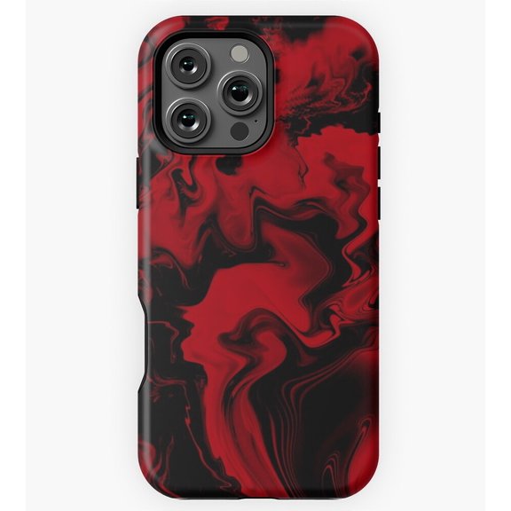 Abstract Black and Red Art GA1395 Phone Case for iPhone 11 to 17 Pro Max