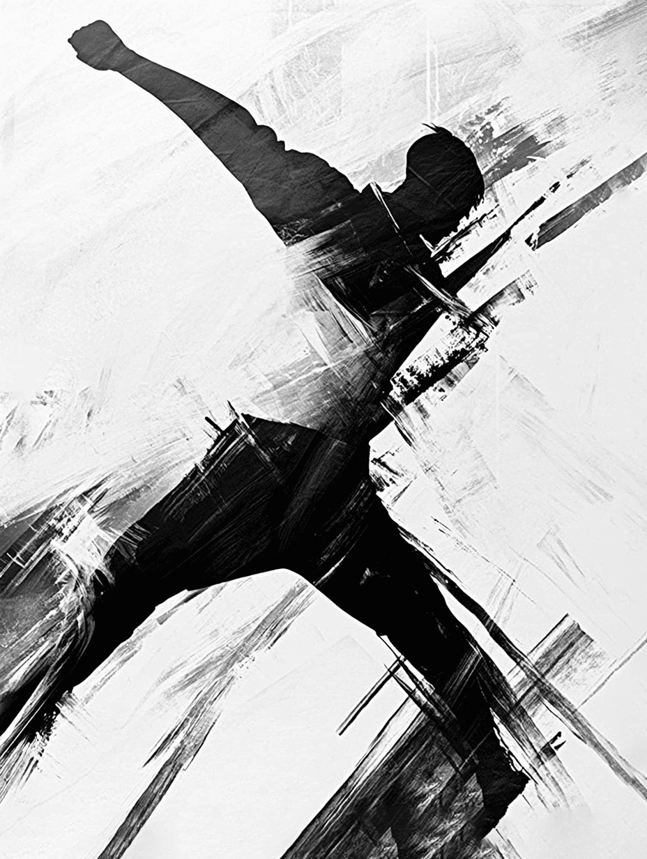 Abstract Black and White Figure Canvas Painting，Suitable for Living