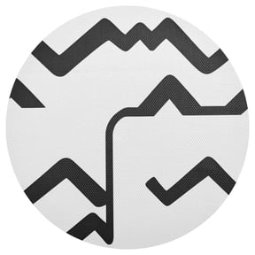 Abstract Black and White Pattern 15.4in Diameter PVC Plate Mat, Heat-Resistant and Cuttable, Kitchen Decor