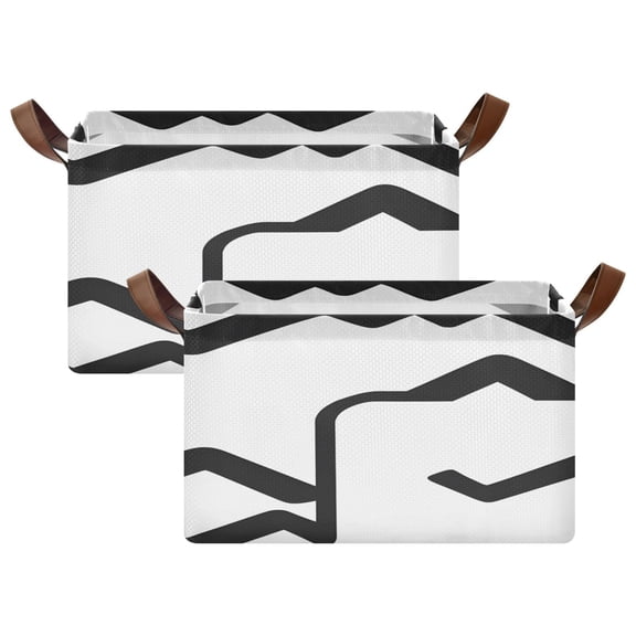 Abstract Black and White Pattern 16.9x11.4x10in Foldable Open Home Storage Bins Durable Water Resistant Shelf Baskets