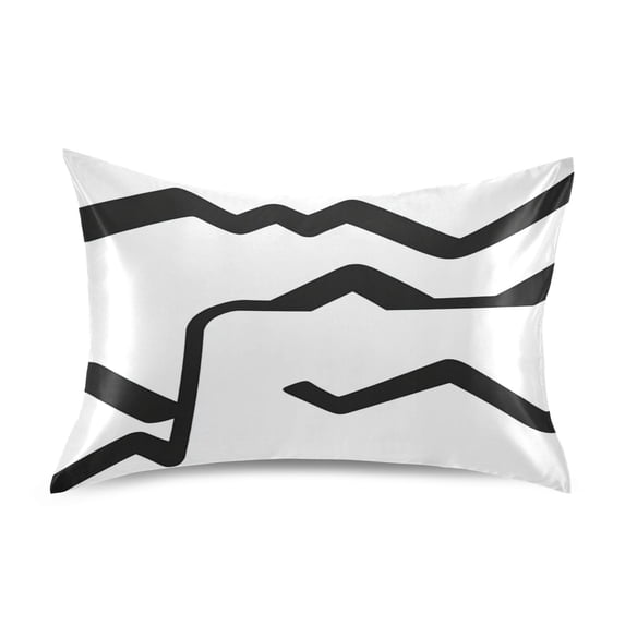Abstract Black and White Pattern Satin Pillowcase 20''x30'' Double-Sided Print Soft Wrinkle Resistant