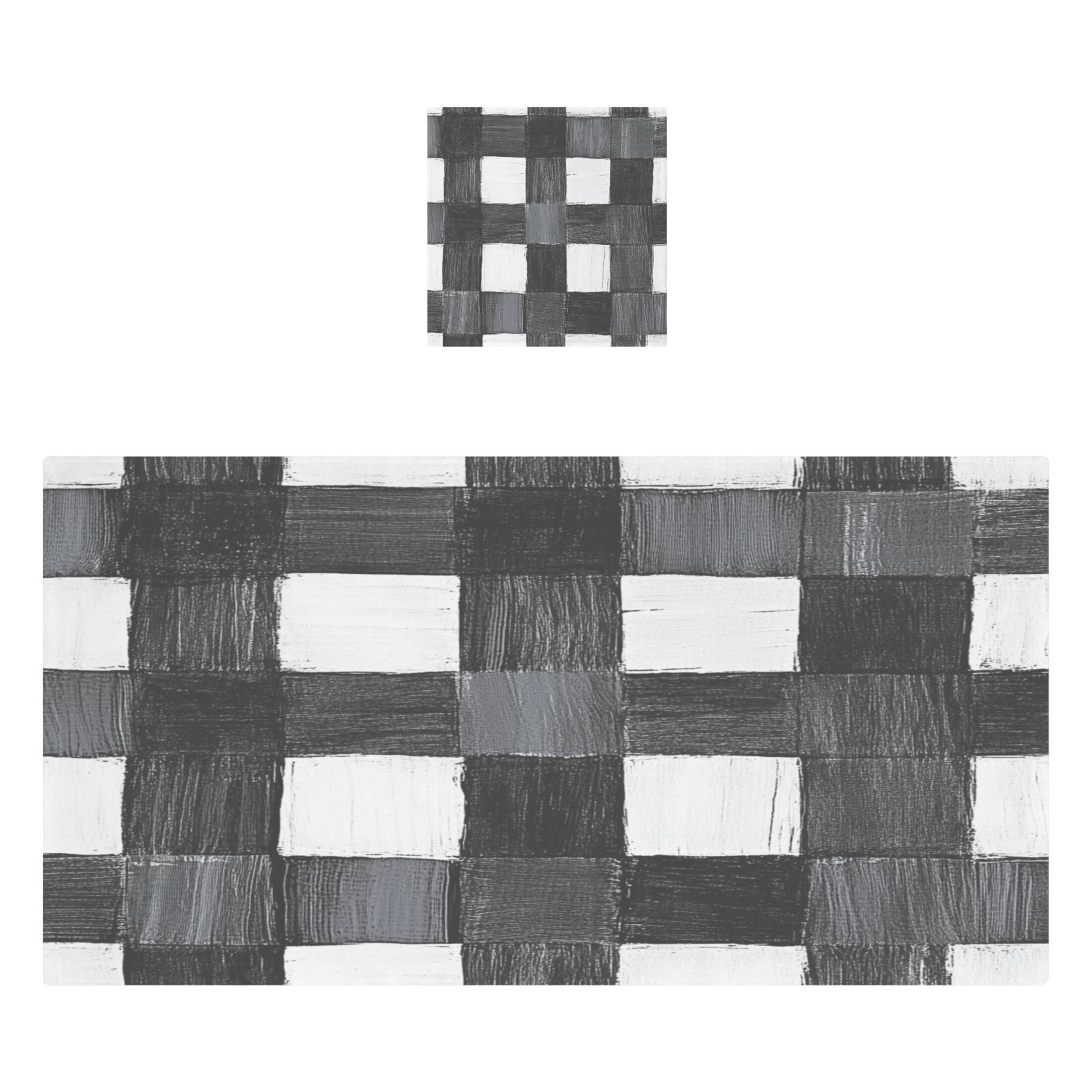 Abstract Black and White Stripe 2 Piece Cotton Bath and Face Towel Set Soft and Absorbent, for Beach Pool Bathroom