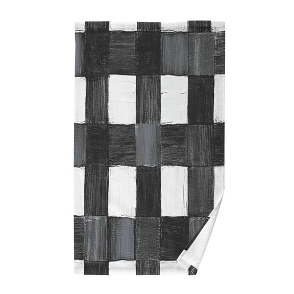 Abstract Black and White Stripe Single Pack 100% Cotton Bath Towel (16'' x 28'') Soft, Highly Absorbent, Ideal for Bathroom, Gym, Beach