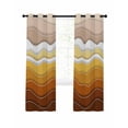 thumbnail image 1 of Abstract Blackout Curtains for Bedroom Living Room, Burnt Orange Brown Gradient Waves Beach Lines 90 In Long Thermal Insulated Room Darkening Drapes Grommet Window Treatments, 52 x 90 In, 1 of 9