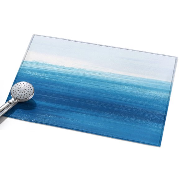 Abstract Blue Area Rugs 2x3ft Sea Gradient Tranquility Ocean Sky Scenery Floor Rug Non Slip Low Pile Ultra Soft Throw Carpet for Entryway Indoor Entrance Kitchen Bathroom
