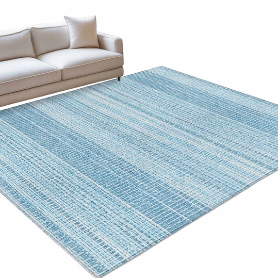 Abstract Blue Area Rugs 5x7ft Rustic Farmhouse Minimalist Blue Vertical ...