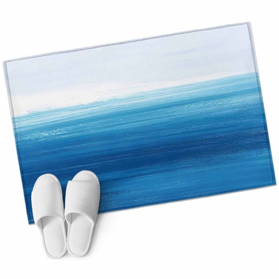 Abstract Blue Area Rug 2x3ft Sea Gradient Tranquility Ocean Sky Scenery Non-Slip Washable Square Rugs Soft Felt Indoor Floor Mat for Bedroom Kitchen Living Room Bathroom