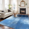 thumbnail image 1 of Abstract Blue Art Large Area Rugs 6x9 ft Gradient Blue Retro Watercolor Washable Rug Non Slip Indoor Carpet Absorbent Floor Mat for Living Room Bedroom Dining Room, 1 of 9