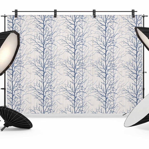 Abstract Blue Backdrop for Photography, Tree Branch Pattern Photo Backdrop Portrait Background Party Banner Photo Backgrounds for Studio Booth Props, 7x5ft