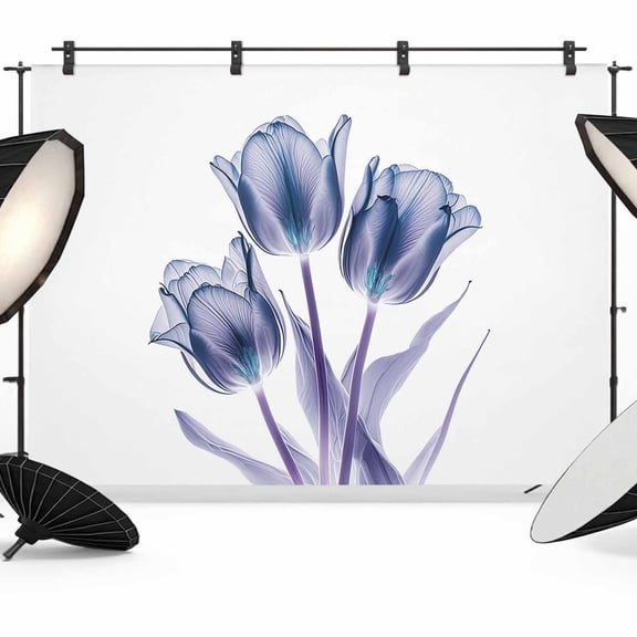 Abstract Blue Backdrop for Photography, Tulip Ray White Texture Photo Backdrop Portrait Background Party Banner Photo Backgrounds for Studio Booth Props, 8x6ft