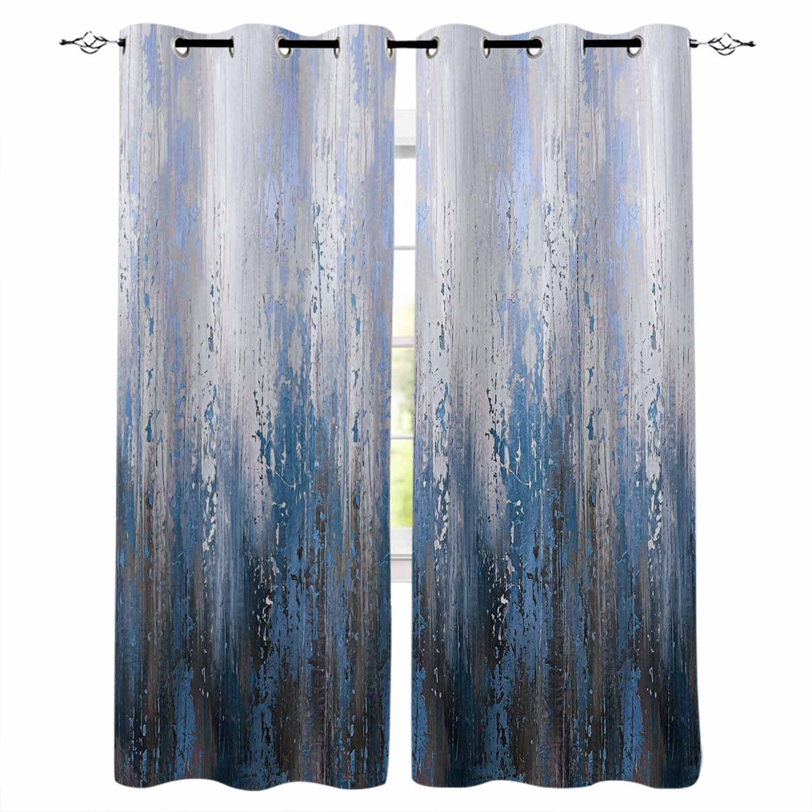 Abstract Blue Blackout Curtains for Bedroom Living Room Darkening ...