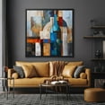 thumbnail image 1 of Abstract Blue Bottle Poster Wall Art Geometric Art Cubist Wine Wall Art Decor Sommelier Gift Poster Dining Room Decor Home Decor, 24x36 UNFRAMED, 1 of 3