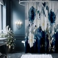 thumbnail image 1 of Abstract Blue Flower Shower Curtain, Pretty Floral Painting Printed Shower Curtain Waterproof Fabric Modern Bathroom Art Decor 72x72 Inches Machine Washable, 1 of 6